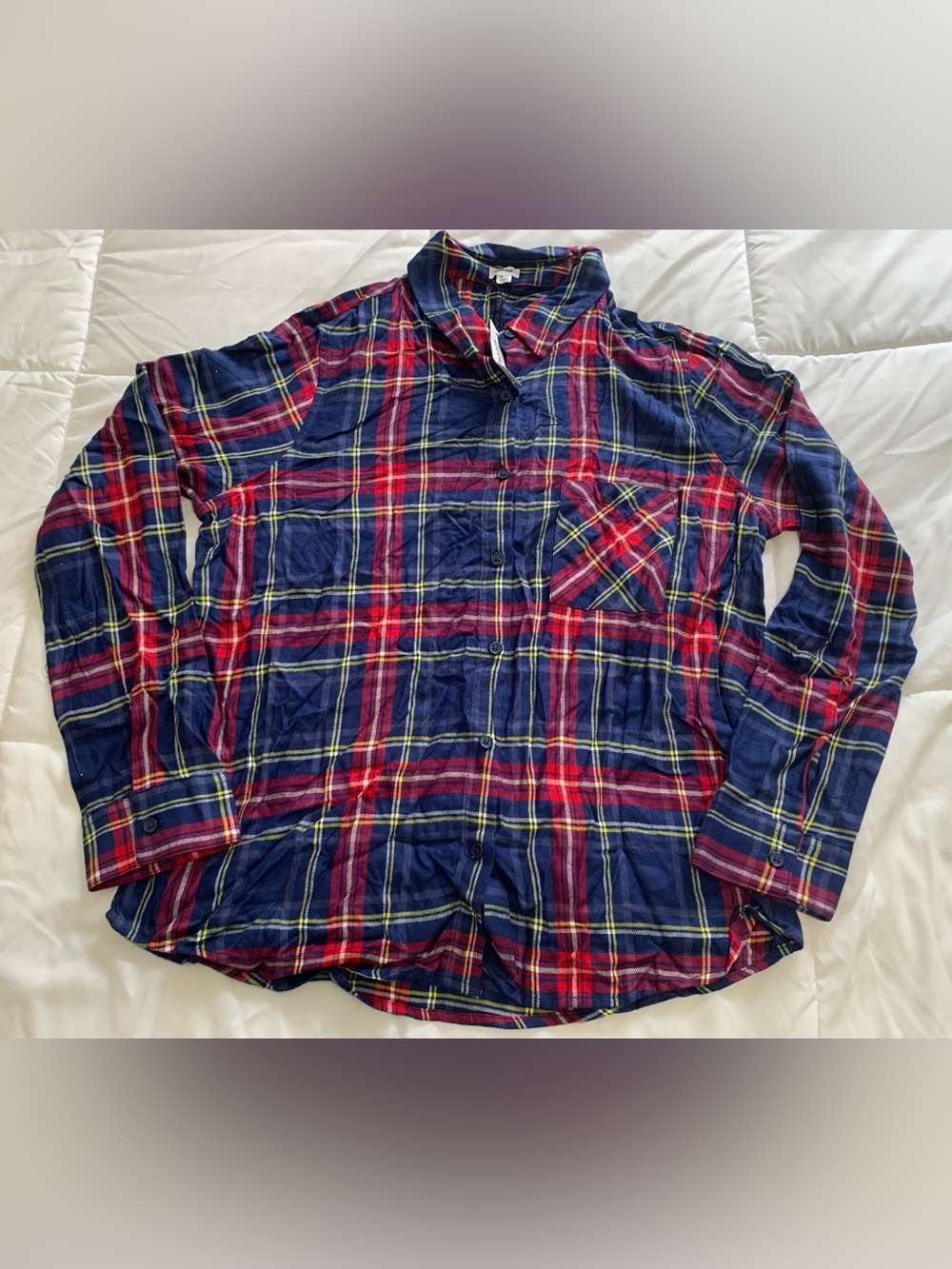 New Garage plaid long sleeve button up Size Medium
